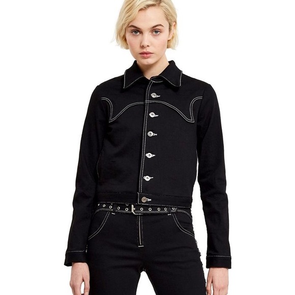Miaou Western Lex Jacket in Black Denim - Picture 3 of 6